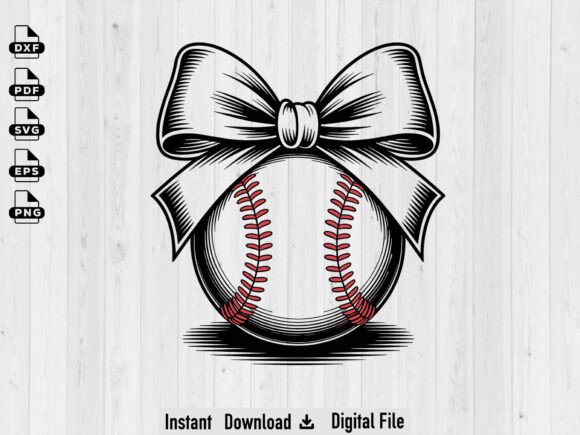 Baseball Coquette Bow SVG, Game Day: Crafts & Graphics for Modern Branding
