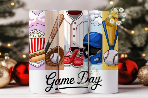 Baseball Game Day 20oz Tumbler Wrap: A Fun, Sporty Graphic for Local Branding and Product Packaging