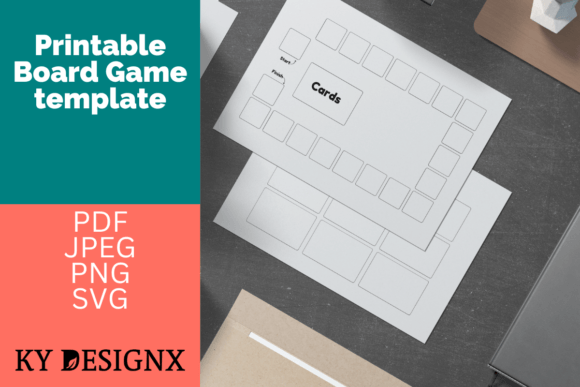 Blank DIY Board Game Template: Playful Graphics for Local Business Branding