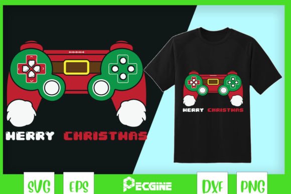 Christmas Gamer Game Controller: A Craft-Friendly Graphic for Seasonal Fun