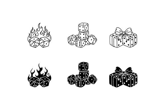 Dice Game Gift Icon Set for Crafts & Graphics Projects