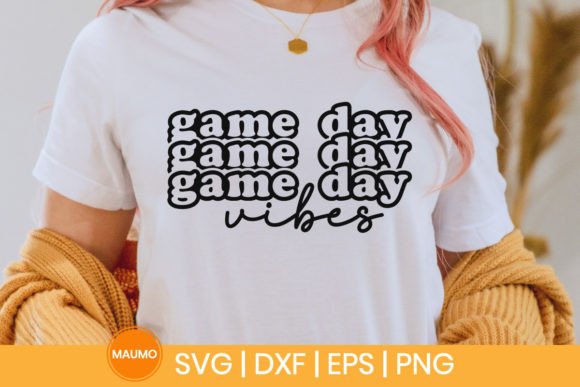 Game Day Vibes Sports SVG Quote – A Dynamic Graphic for Energetic Branding and Print Templates