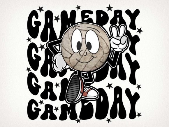 Game Day Volleyball Retro Sublimation Graphics for Crafts & Handmade Business