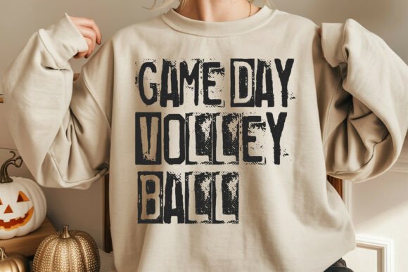 Game Day Volleyball Typography Design: A Dynamic Graphic for Crafts & Marketing
