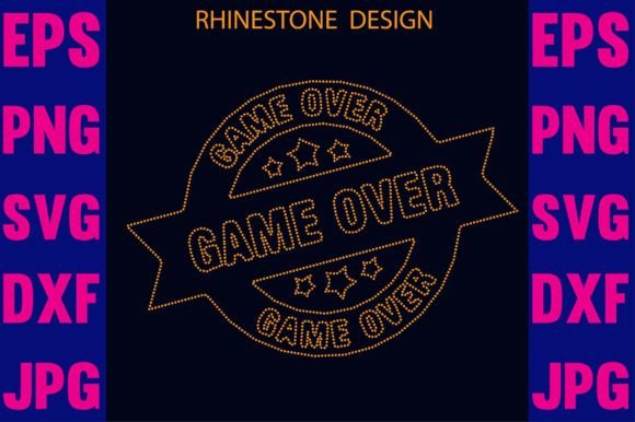 Game over Rhinestone Template Review for Real Embroidery Projects