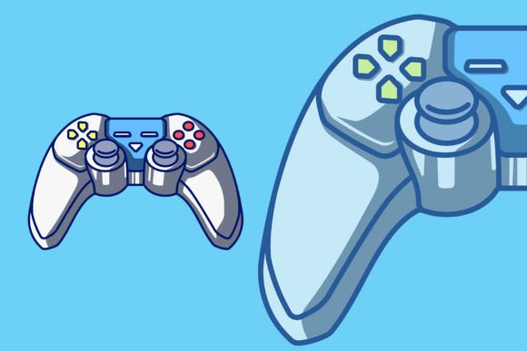 Joystick Game Cartoon Graphics for Digital Sellers