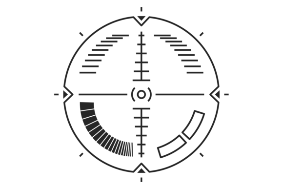 Laser Crosshair Black Symbol: Cyber Game Graphics for Bold Branding