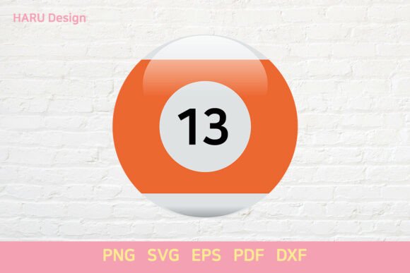 Pool Balls 13 Billiard Balls Table Game Graphics for Crafts & Cricut Projects