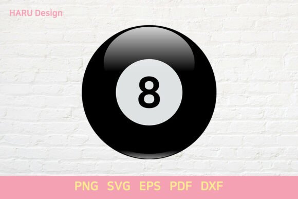 Pool Balls 8 Billiard Balls Table Game Graphics for Crafts & Digital Selling