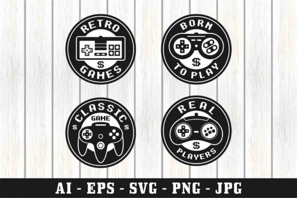 Retro Game Vector Design Stamp Logo: A Nostalgic Graphic Design Asset for Bold Branding