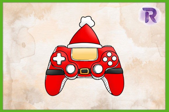 Santa Game Controller Christmas Graphics for Crafts & Digital Publishing