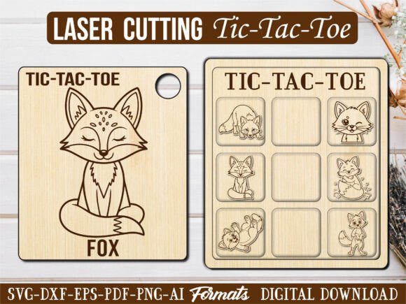 Sleeping Fox Tic Tac Toe Puzzle Game: A Playful Graphic for Local Branding