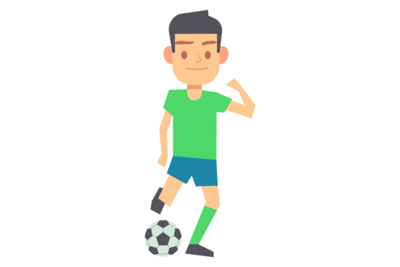 Soccer Player Kick Ball. Sport Game Masc: Dynamic Graphics for Local Branding
