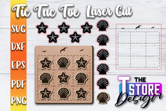 Tic Tac Toe Laser Cut SVG Game for Crafts & Graphics